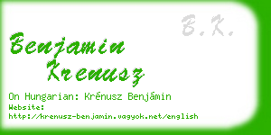 benjamin krenusz business card